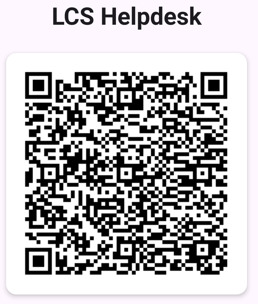LCS Helpdesk contact code